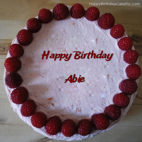 Strawberry Border Birthday Cake For Abie